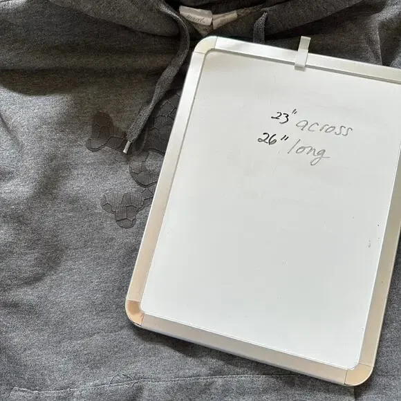 Utility Mens MEDIUM Skull Crossbones Hoodie Vintage Y2K Skater Goth Baggy Grey - Picture 11 of 11